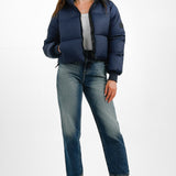 Tala Cropped Puffer Jacket In Navy