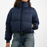 Tala Cropped Puffer Jacket In Navy