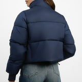 Tala Cropped Puffer Jacket In Navy