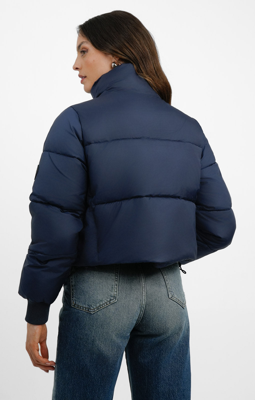 Tala Cropped Puffer Jacket In Navy