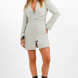 Topshop Tailored Wrap Blazer Dress In Grey