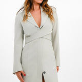 Topshop Tailored Wrap Blazer Dress In Grey