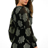 ASOS DESIGN Button Through Metallic Maxi Tea Dress In Black