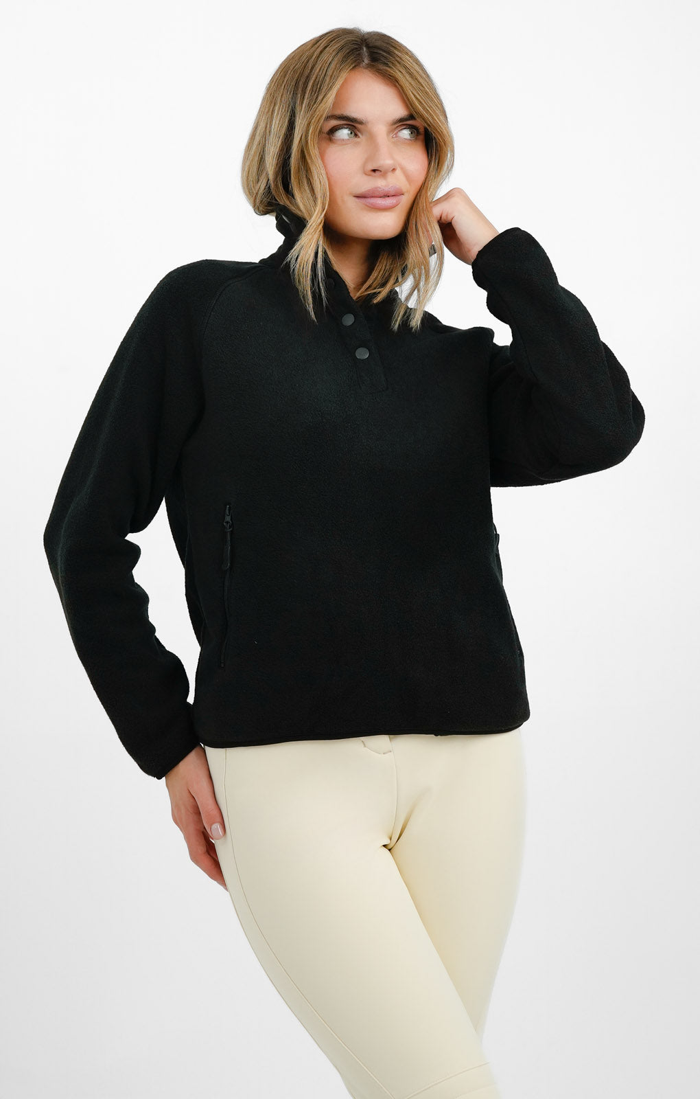 ASOS 4505 Ski Fleece With Poppers In Black