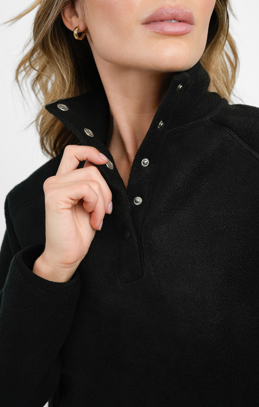 ASOS 4505 Ski Fleece With Poppers In Black