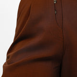 Topshop Button Fly Trouser Suit In Brown