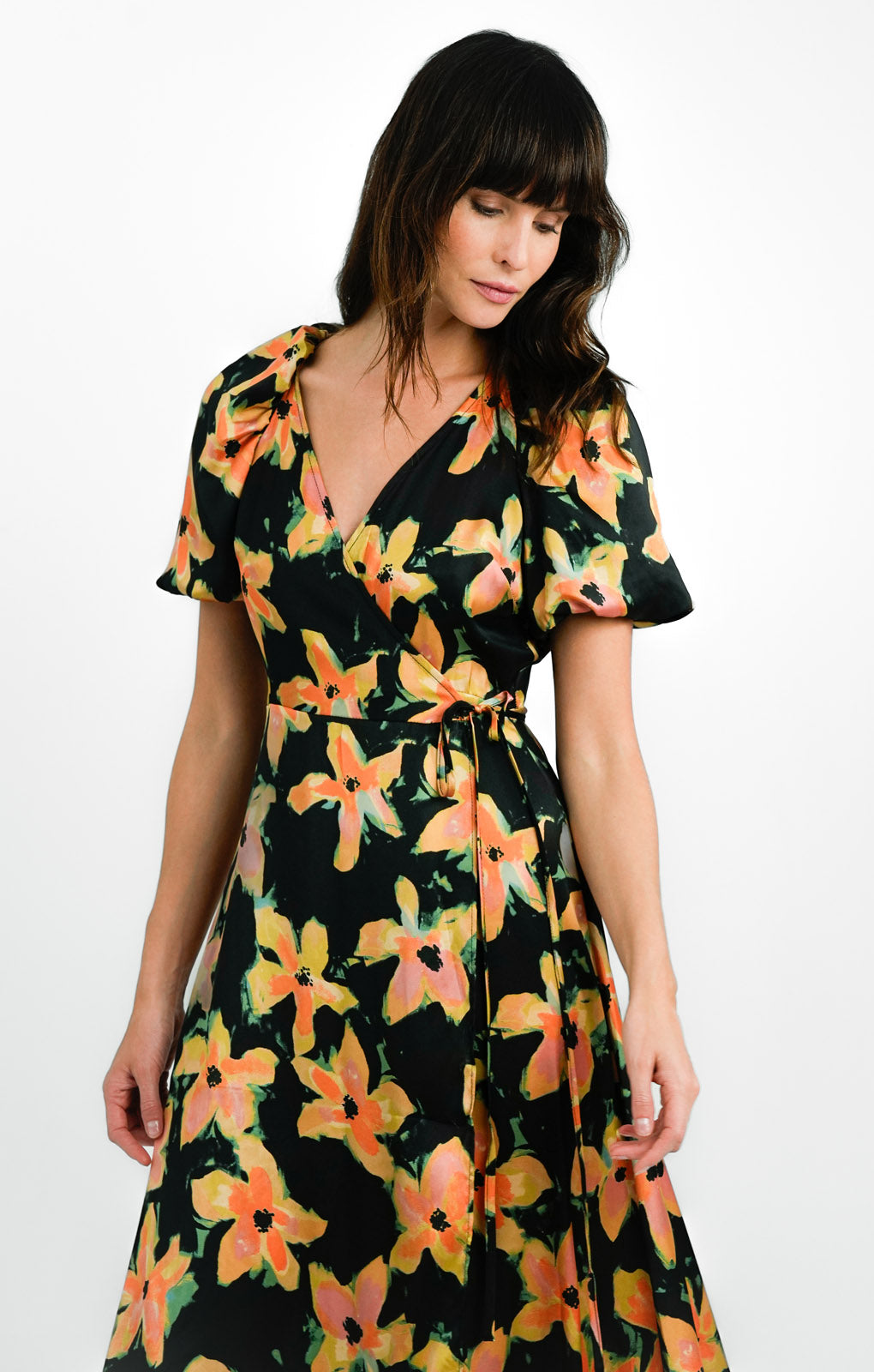 Rent Topshop Wrap Detail Midi Dress In Floral Print | Hirestreet Rent Topshop Wrap Detail Midi Dress In Floral Print | Hirestreet