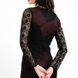 Topshop Lace Patchwork Midi Dress In Multi