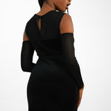 Topshop Crushed Velvet Bralet Mesh Midi Dress In Black