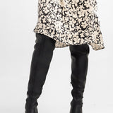 Topshop Mollie Over The Knee Heeled Sock Boot In Black
