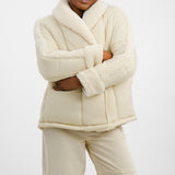 Urbancode Borg Padded Coat In Cream