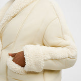 Urbancode Borg Padded Coat In Cream