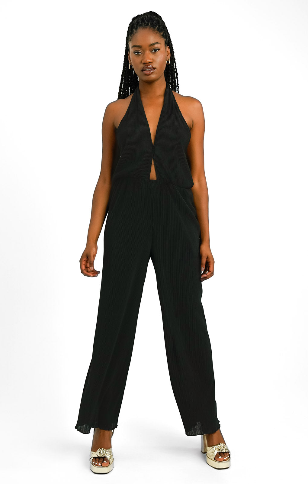 Halter Jumpsuit In Black