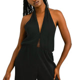 Halter Jumpsuit In Black