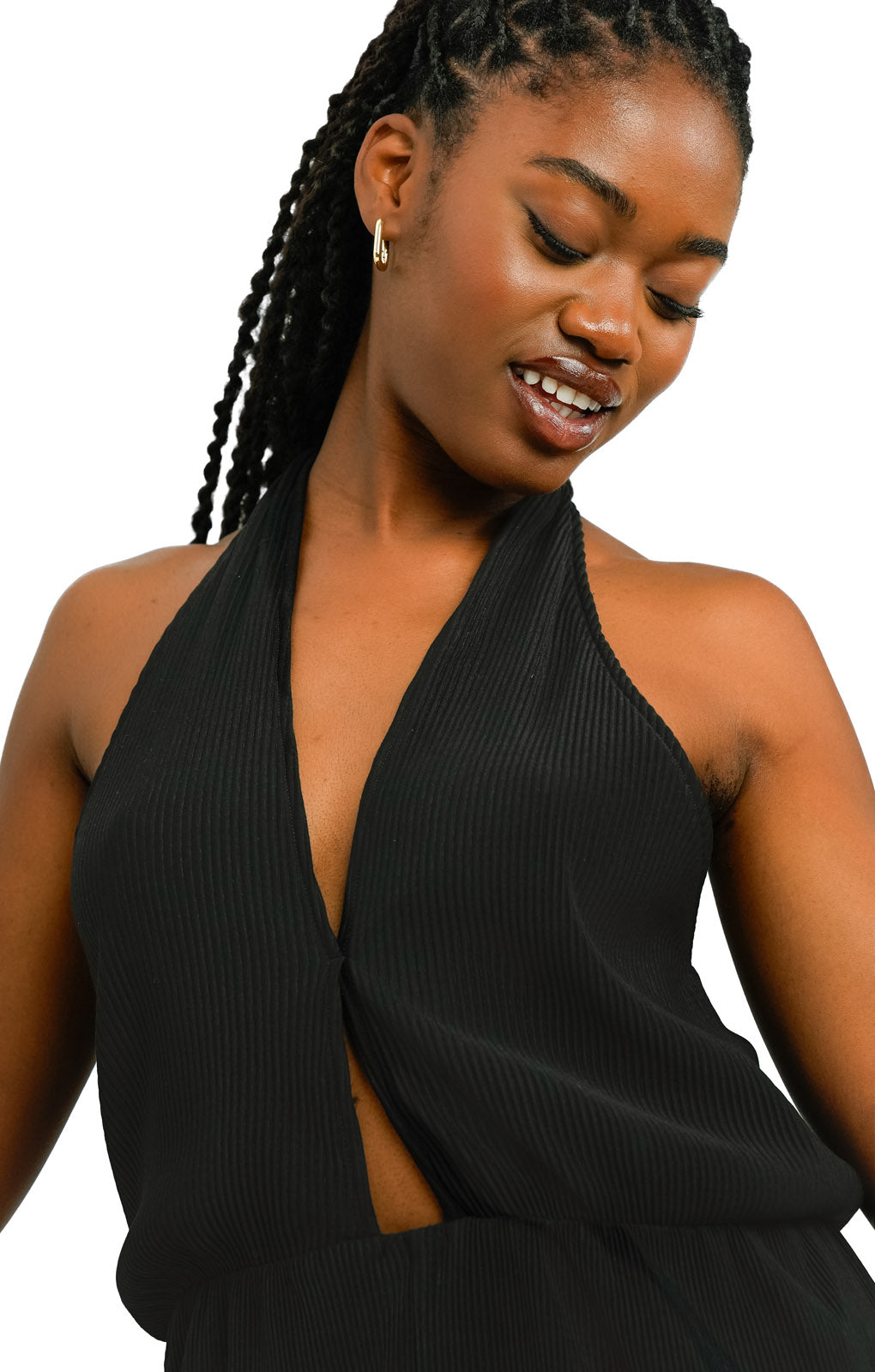 Halter Jumpsuit In Black