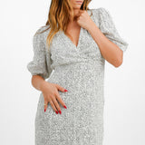 Wrap Midi Dress In White Polka Dot