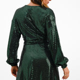 Forever New Knot Front Embellished Mini Dress In Emerald