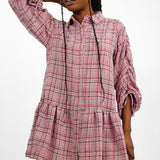 ASOS DESIGN Boucle Mini Smock Shirt Dress With Pephem In Pink