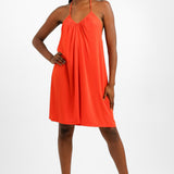 Halter Neck Mini Dress In Red