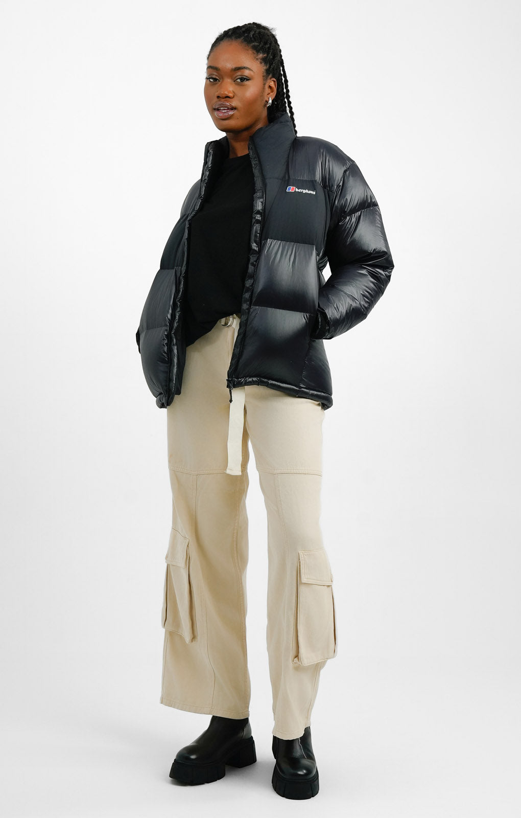 Berghaus Arkos Reflect Oversized Water Resistant Down Jacket In Black