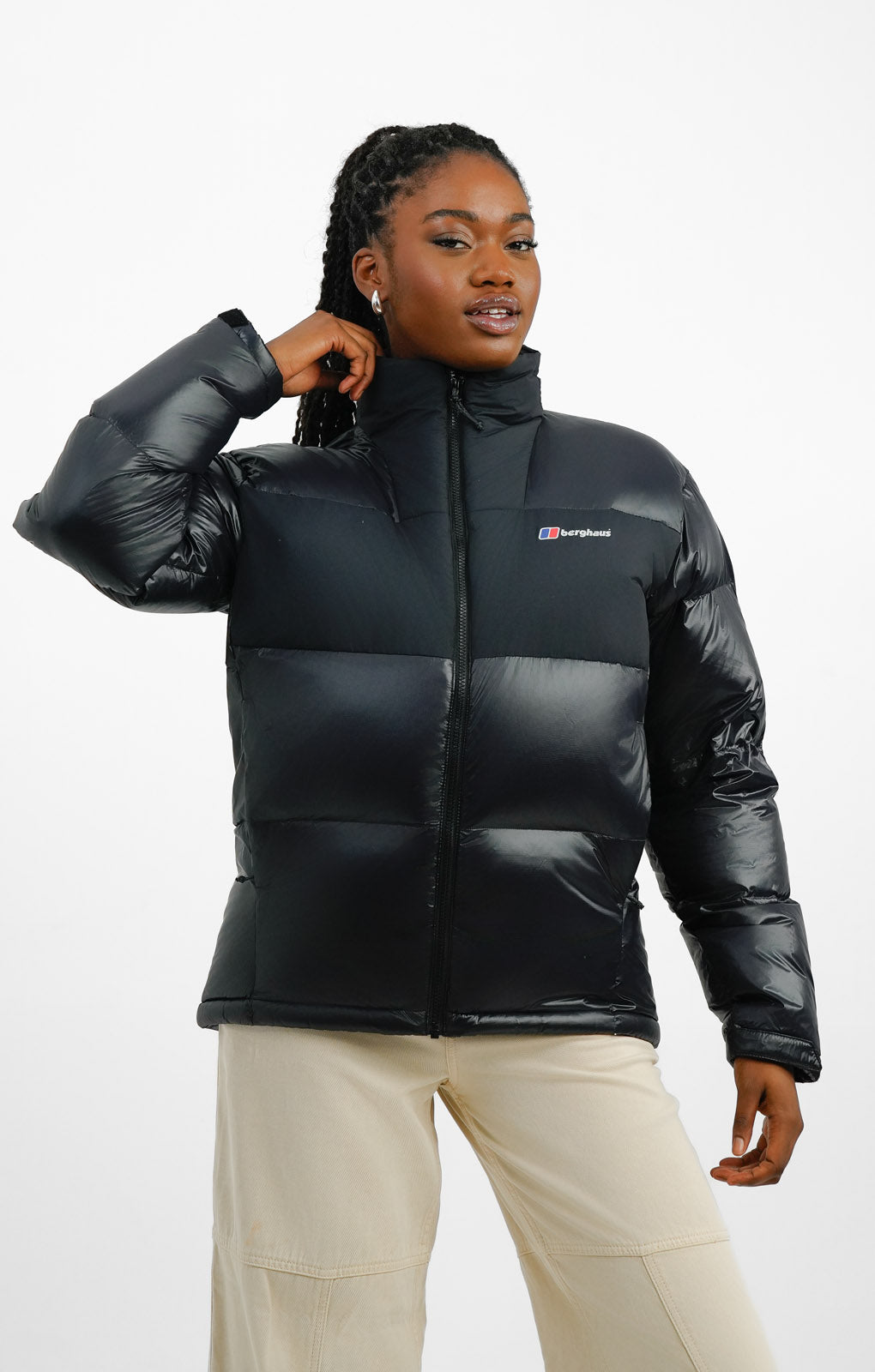 Berghaus Arkos Reflect Oversized Water Resistant Down Jacket In Black