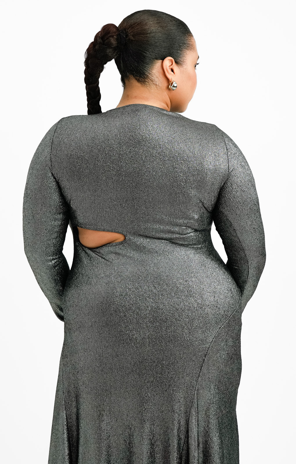 topshop silver maxi dress Topshop Metallic Cut And Sew Maxi Dress With Open Back In Silver