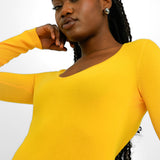 NA-KD Knitted Open Back Midi Dress In Yellow