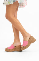 Madden Girl Zaharra Cork Platform Sandal In Hot Pink