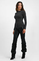 Urbancode Real Leather Ruched Trouser In Black