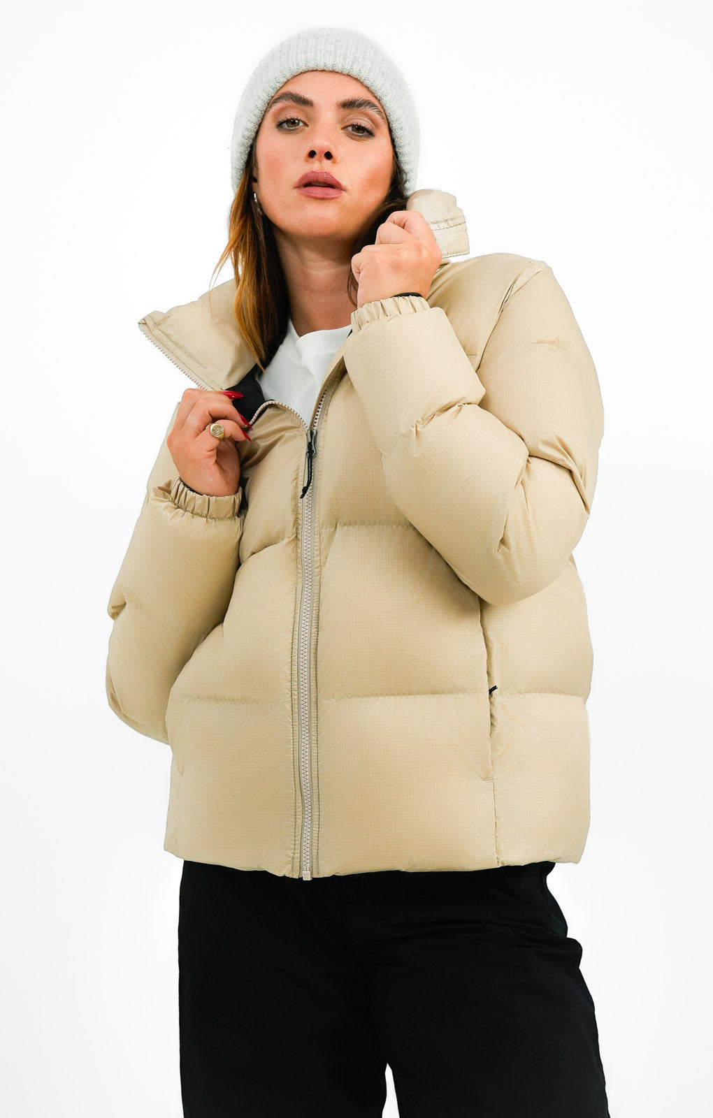 Columbia Puffect Zip Through Coat In Beige