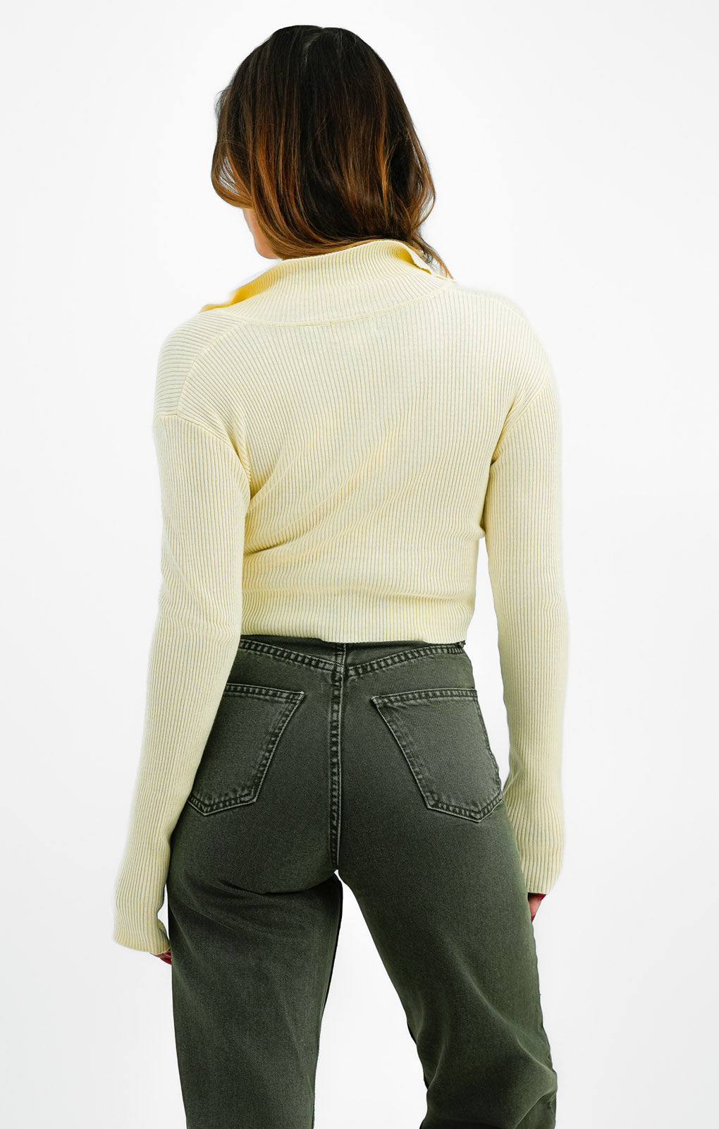 Guess Originals Zip Up Sweater In Yellow