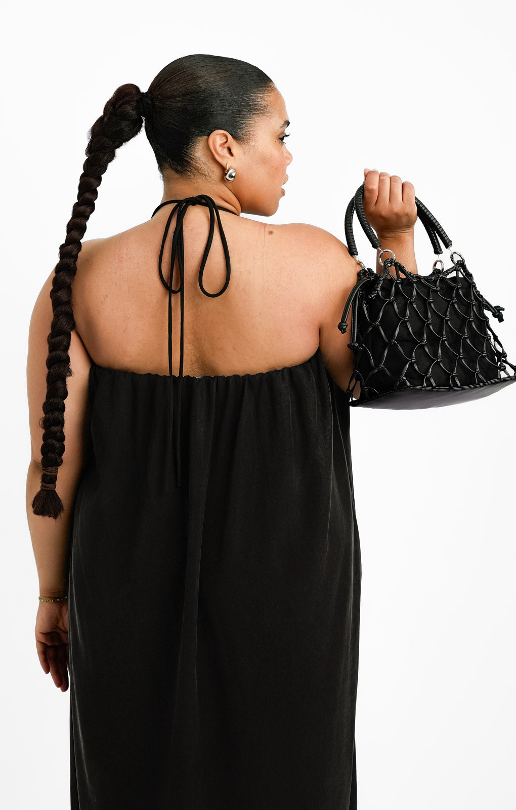 ASOS DESIGN Curve Multiway Button Through Midi Smock Cami Dress In Black