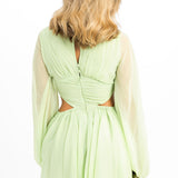 ASOS DESIGN Keyhole Cut Out Mini Skater Dress In Khaki Green