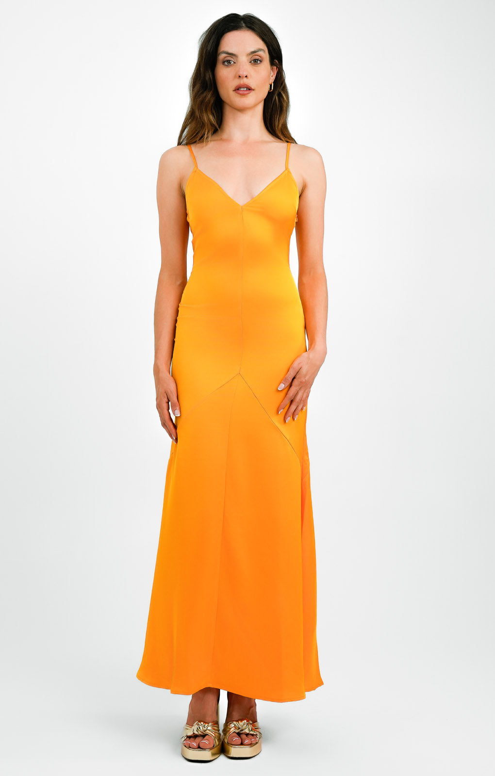 Pretty Lavish Cami Backless Maxi Dress In Orange – dresses by Pretty Lavish, available to rent from Hirestreet