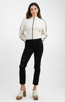 Armani Exchange Ripped Boyfriend Fit Jeans In Black