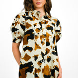 Whistles Maxi Shirt Dress In Cow Print