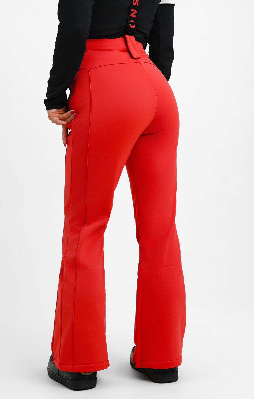 Topshop Sno Flared Ski Trouser With Braces In Red