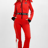 Topshop Sno Ski Suit With Skinny Flare In Red