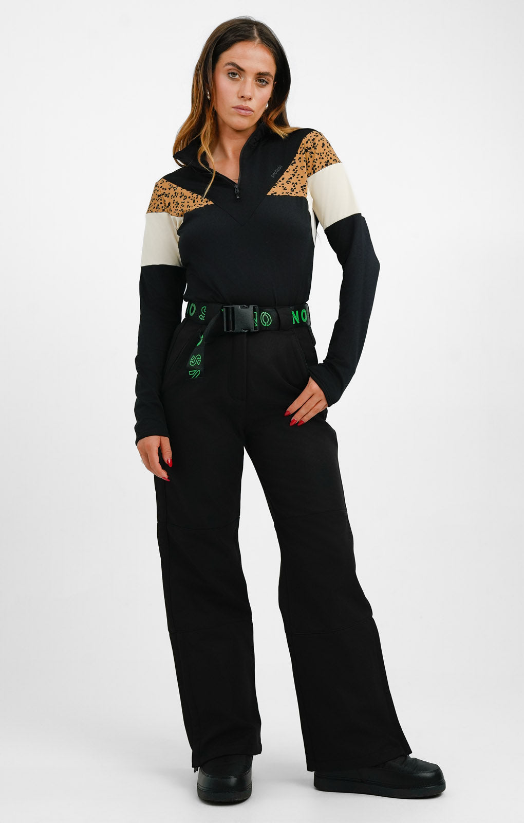 Topshop Sno Straight Leg Ski Trouser In Black