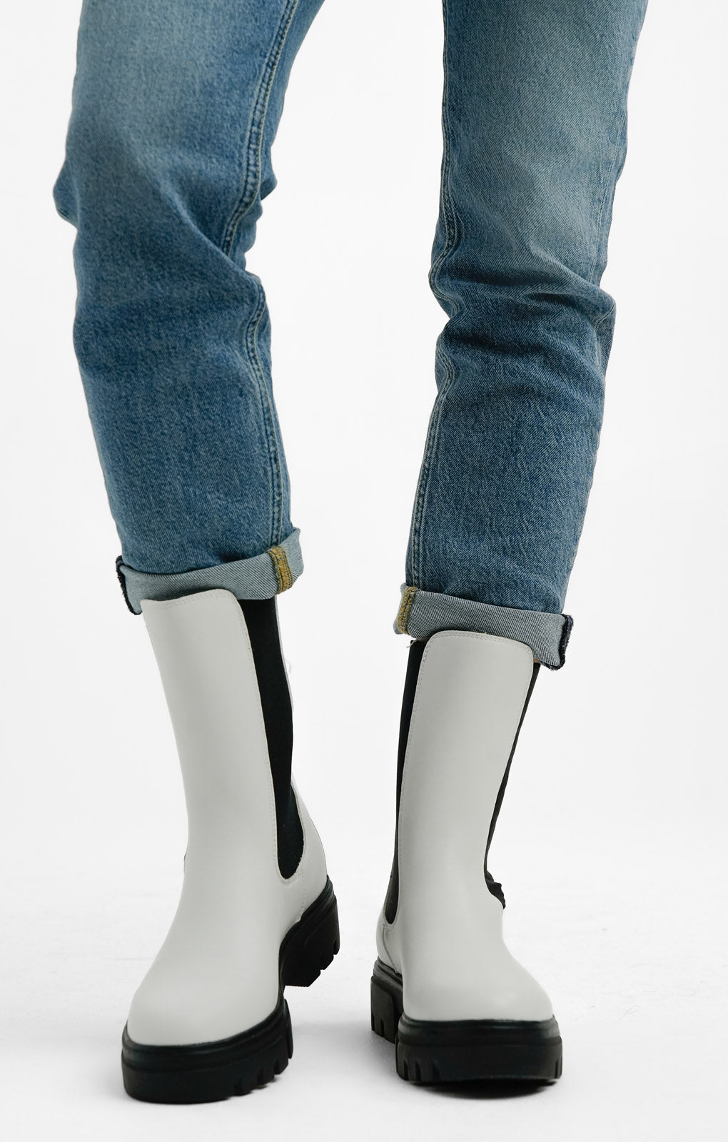 Replay Logo Chunky Boots In White