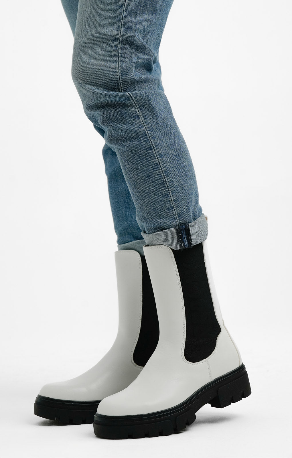 Replay Logo Chunky Boots In White