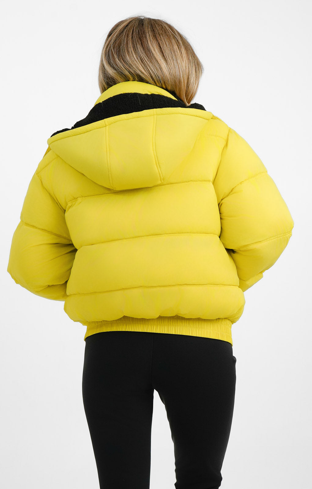Topshop Sno Ski Hooded Puffer Jacket In Chartreuse