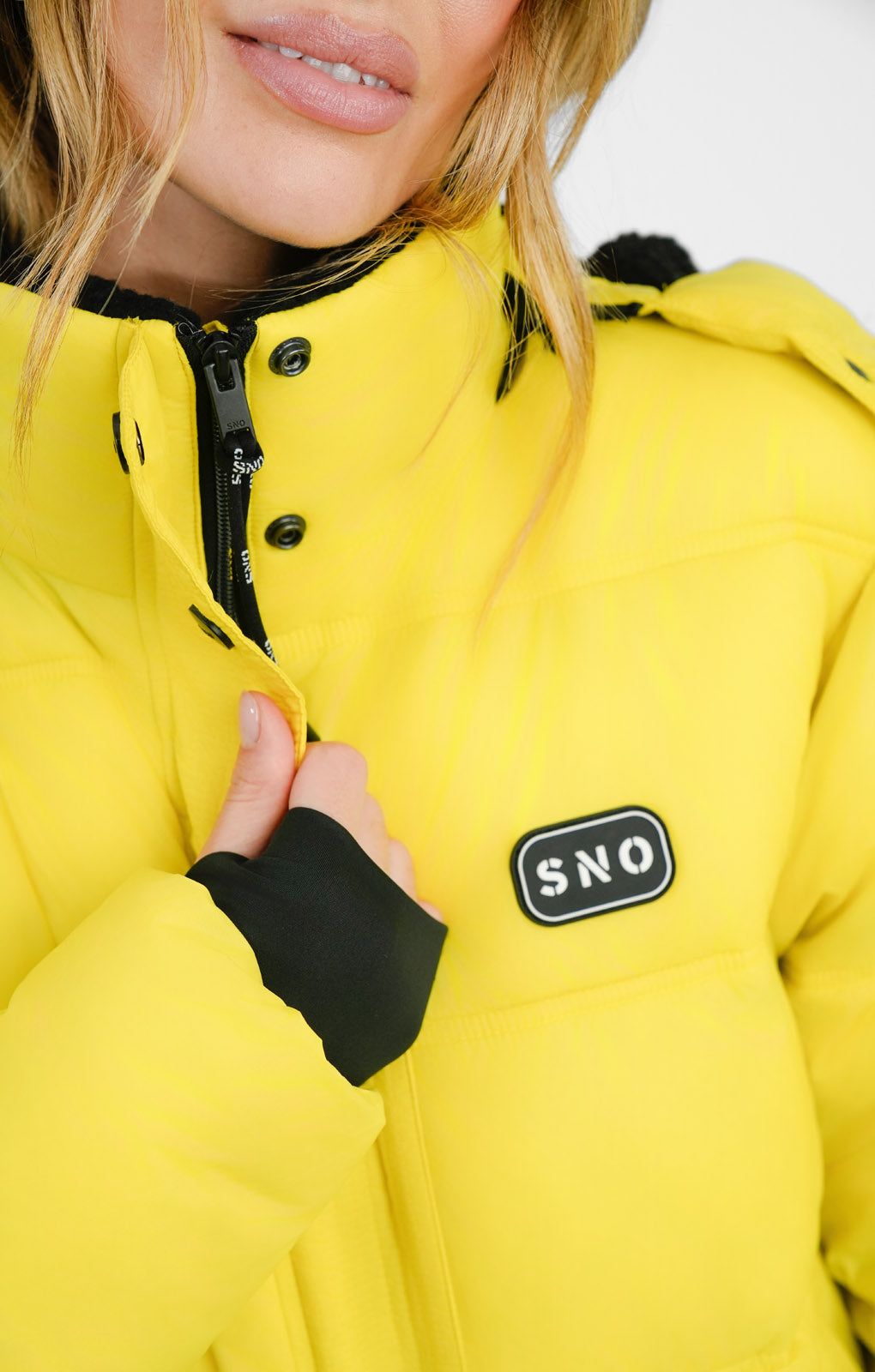 Topshop Sno Ski Hooded Puffer Jacket In Chartreuse