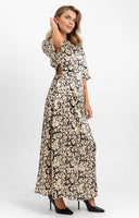 Topshop Floral Cut Out Midi Dress In Mono