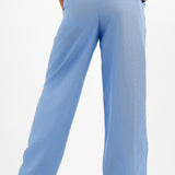 Linen Blend Tailored Trousers In Blue