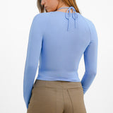 Drawstring Halter Top In Blue