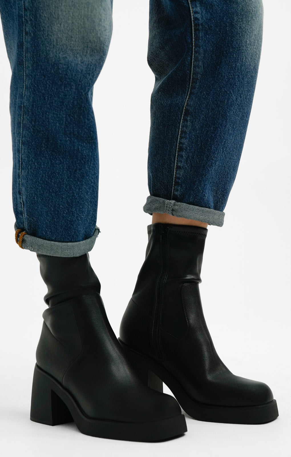 ALDO Persona Mid Heel Sock Boots In Black