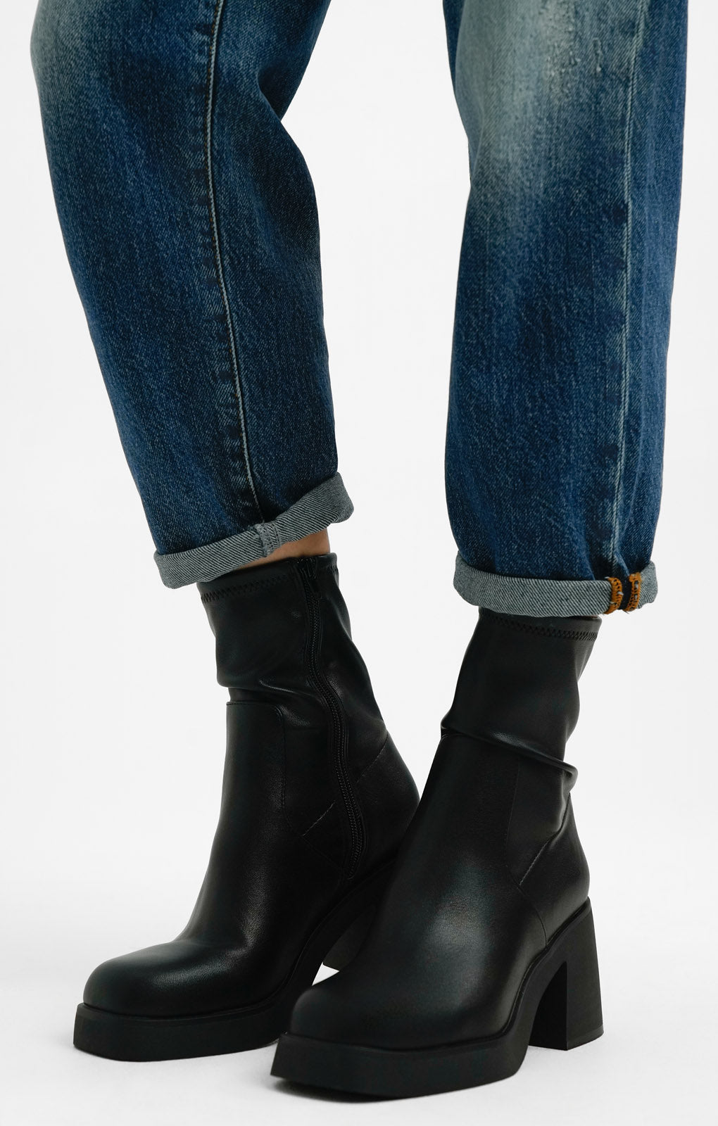 ALDO Persona Mid Heel Sock Boots In Black