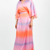 Anaya Kimono Sleeve Maxi Wrap Dress In Ombre Print