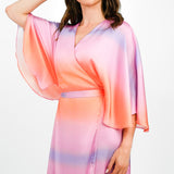 Anaya Kimono Sleeve Maxi Wrap Dress In Ombre Print
